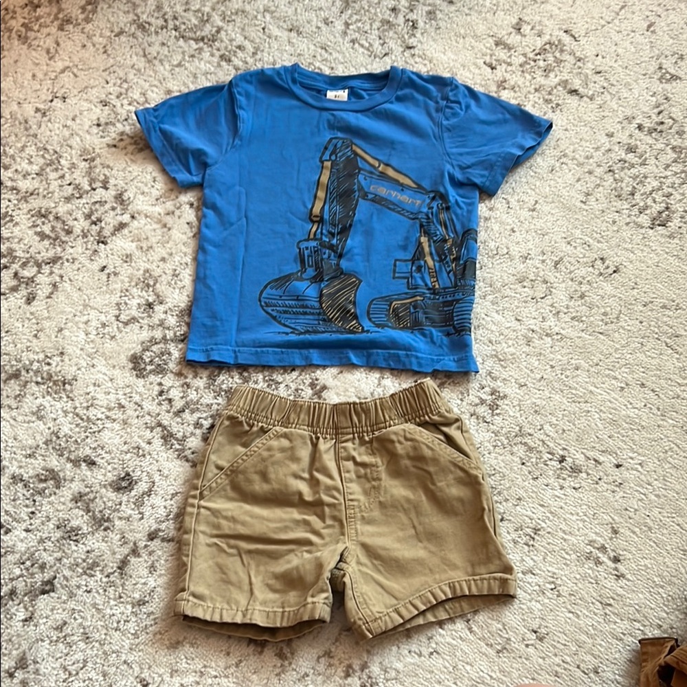 Carhartt Blue and Tan Kids Matching Set